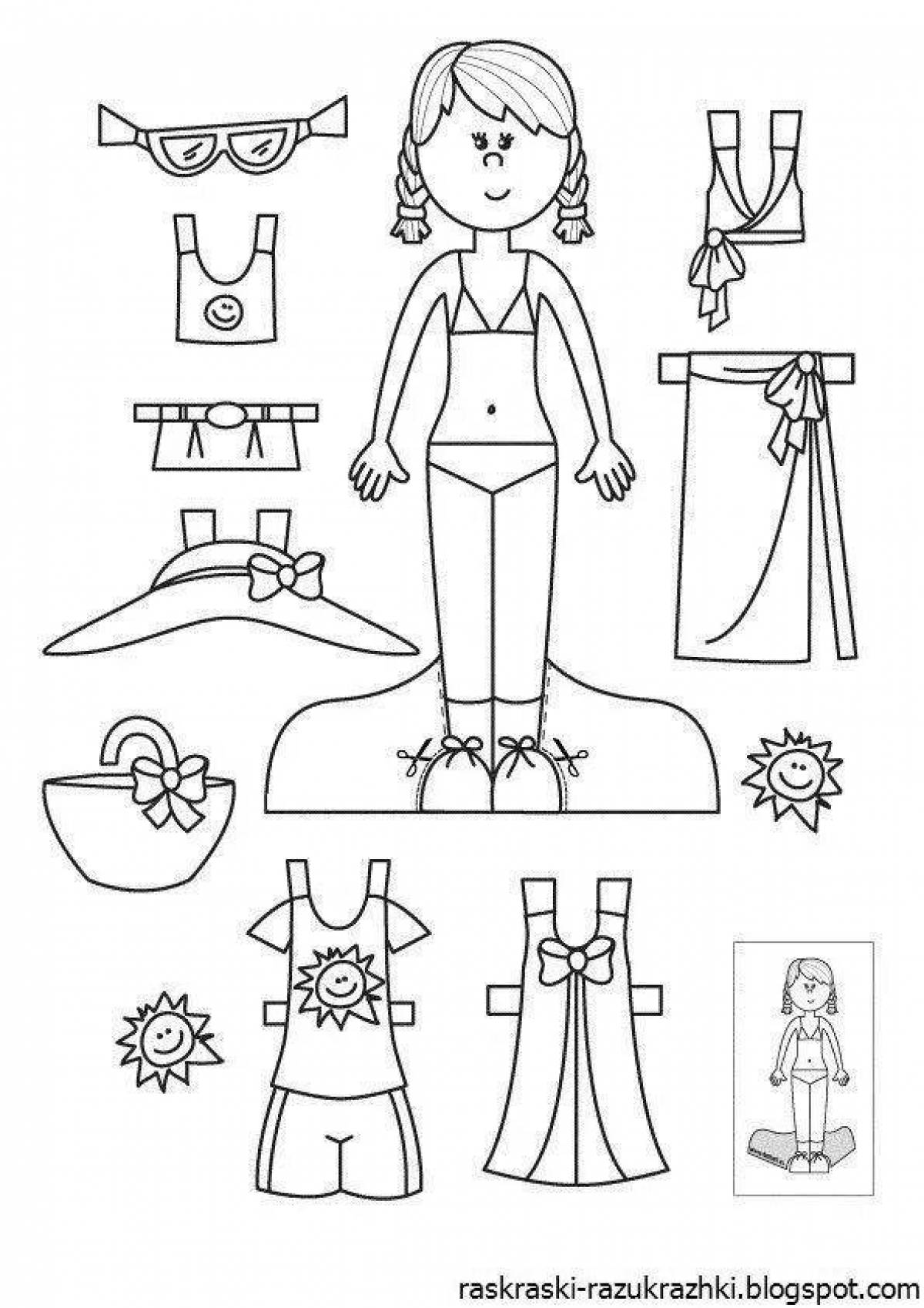 Colorful cut coloring page
