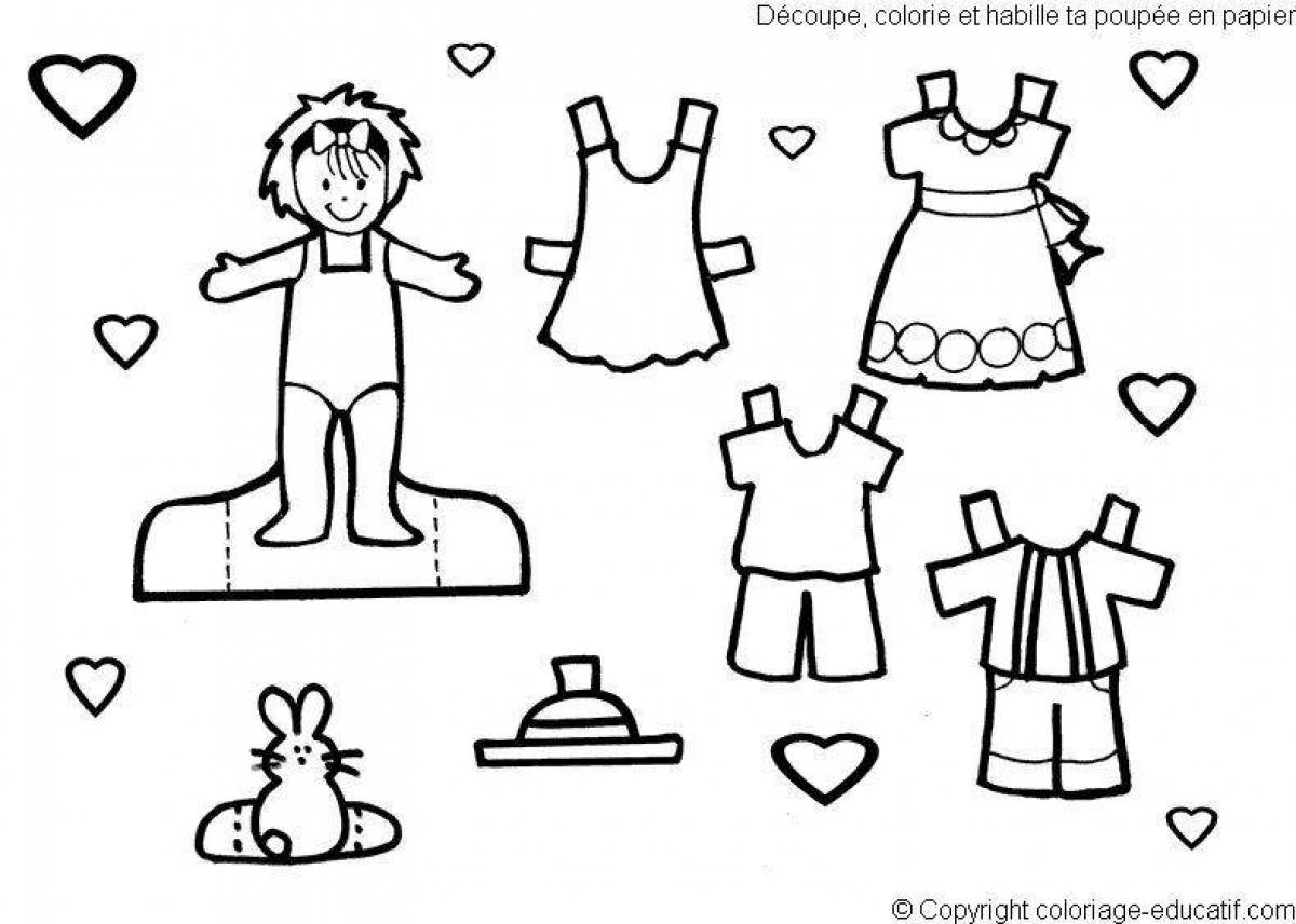 Playful cut coloring page