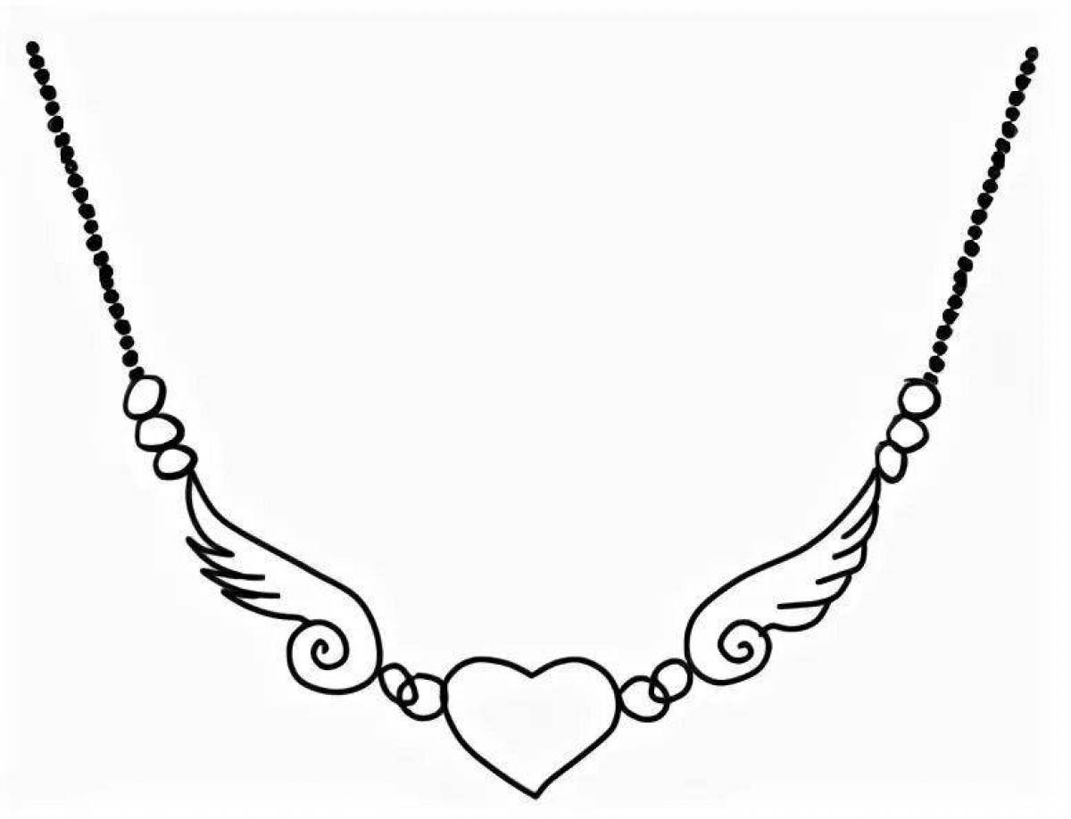 Glittering necklace coloring page