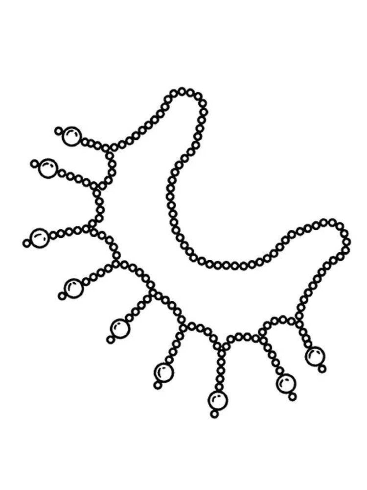 Sparkling necklace coloring page
