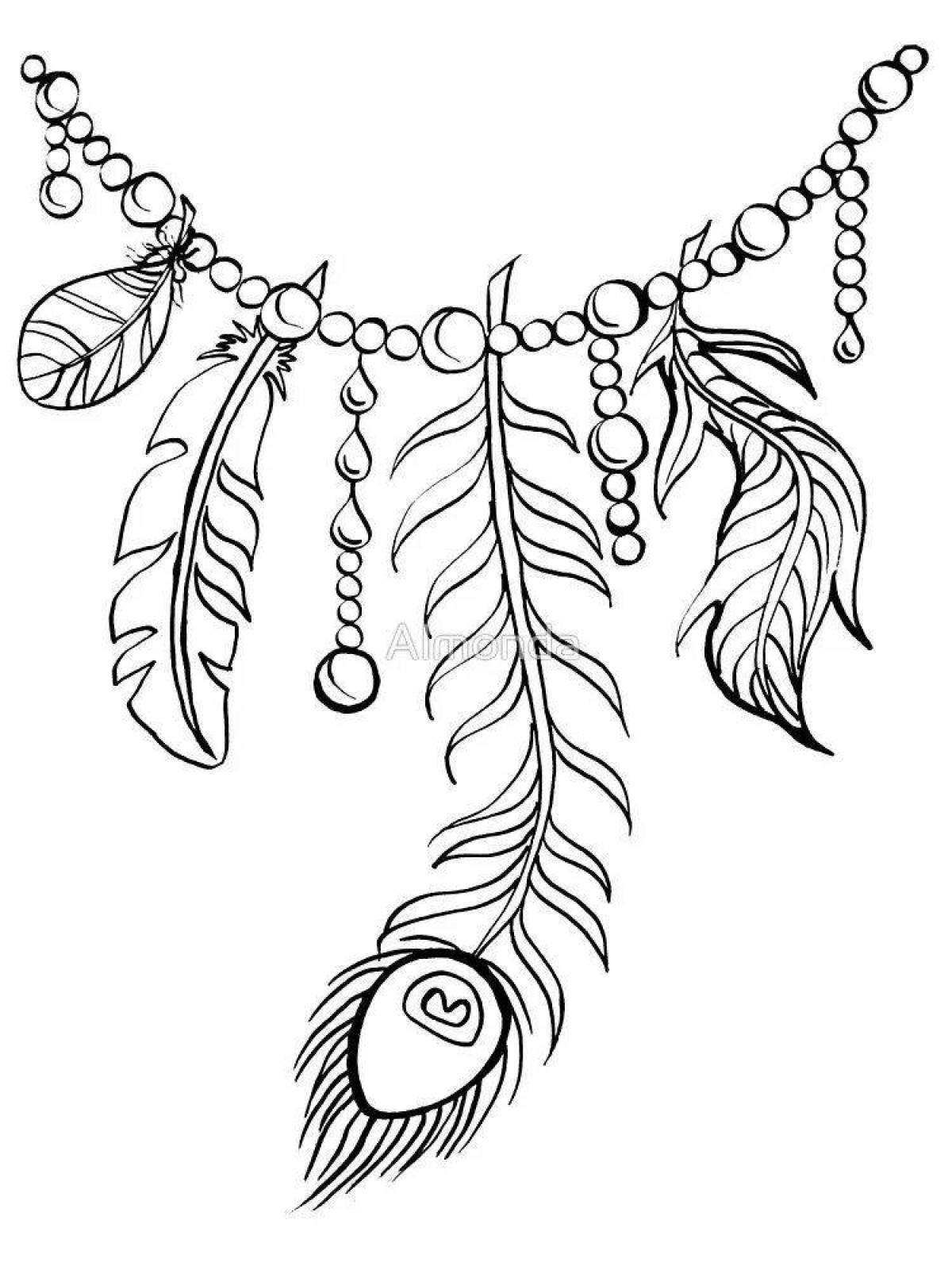Glitter necklace coloring page