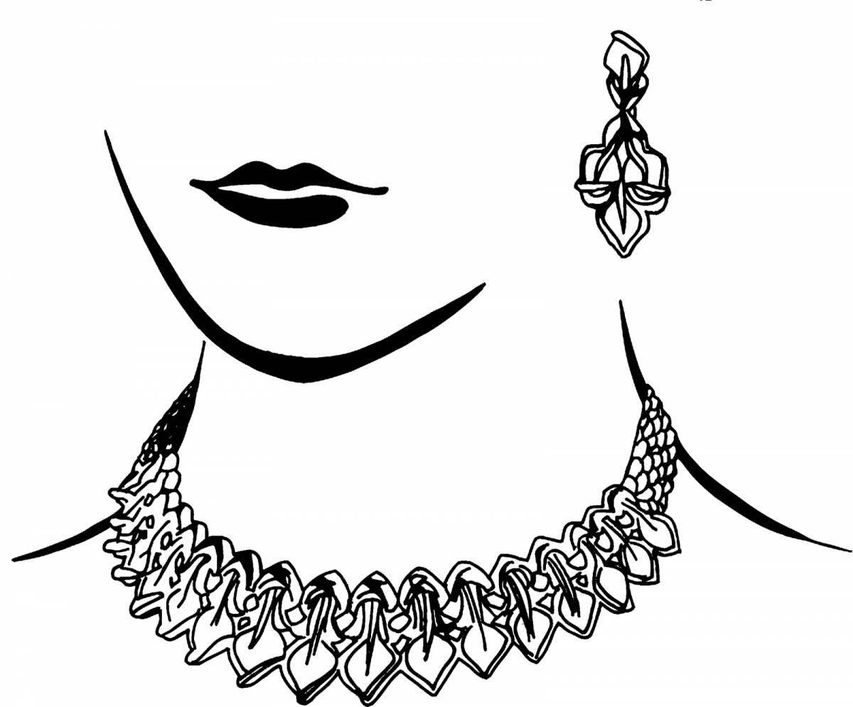Glamorous necklace coloring page