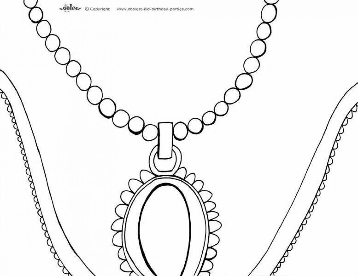 Coloring page for a spectacular necklace