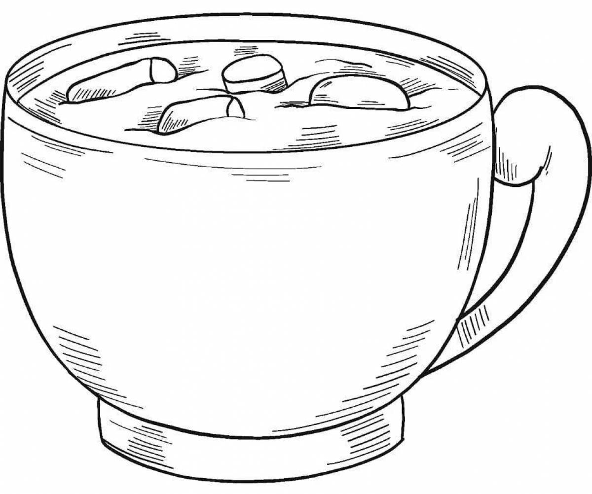 Colorful cocoa coloring page