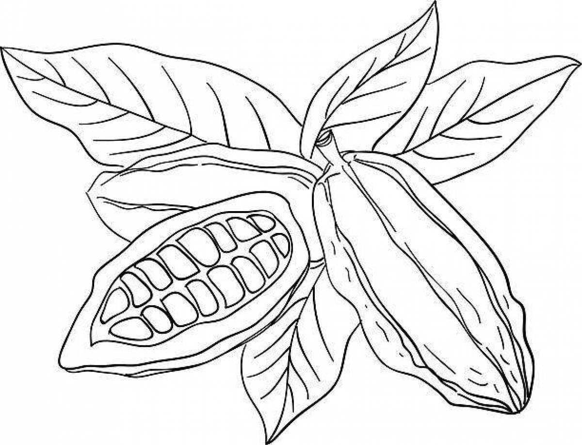 Playful cocoa coloring page
