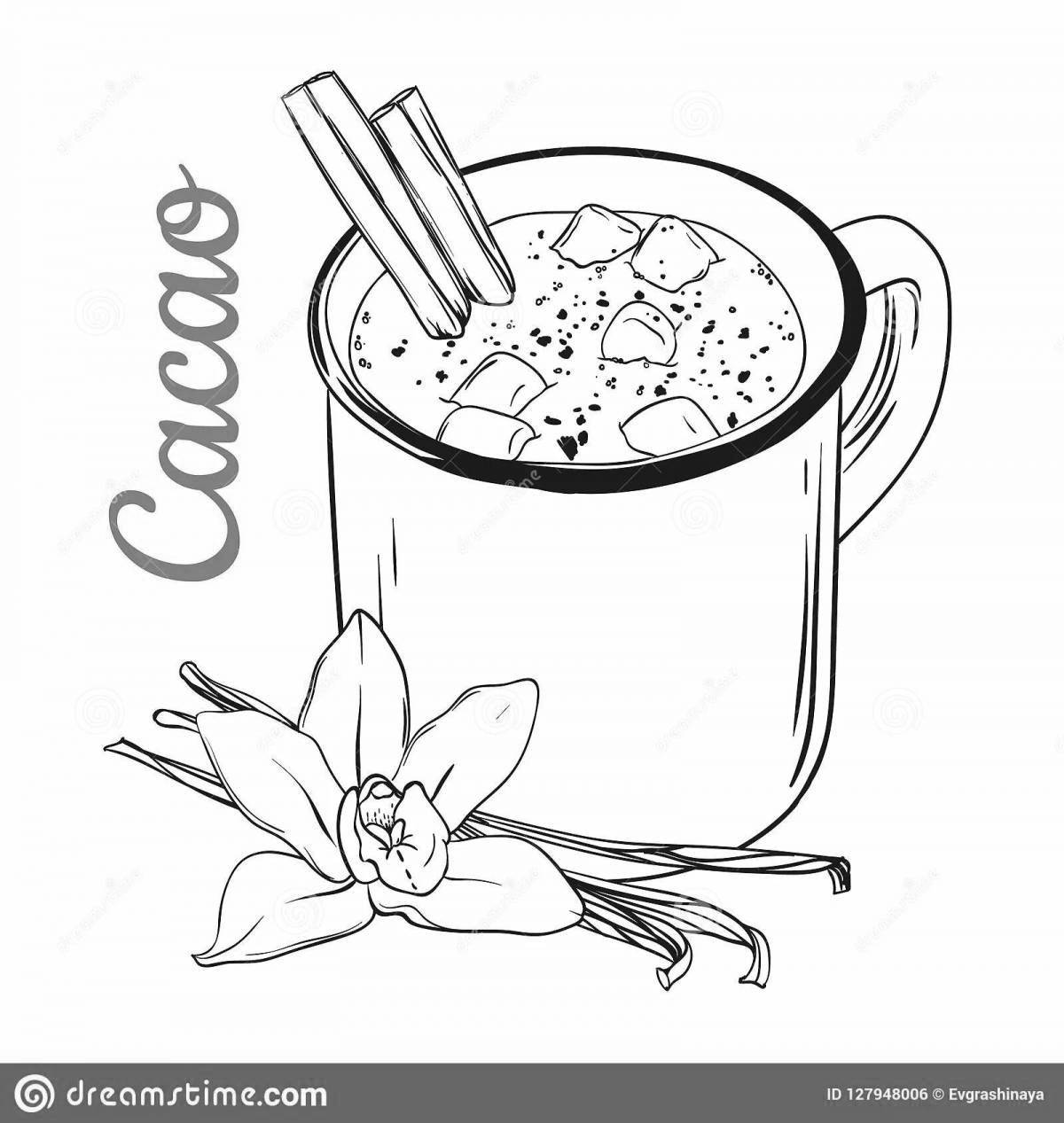 Charming cocoa coloring page
