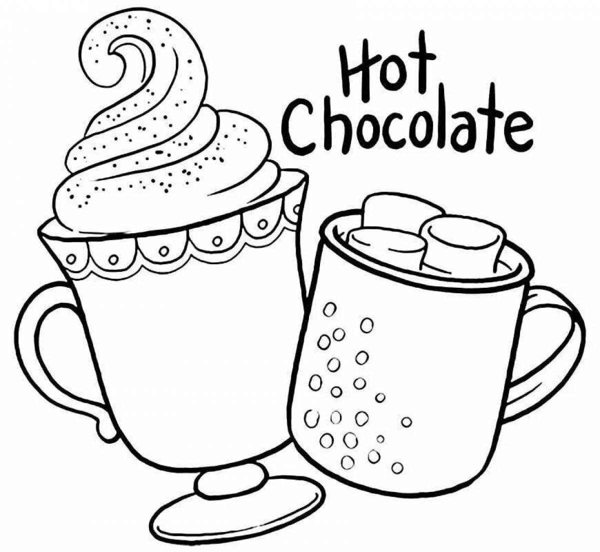 Glowing cocoa coloring page