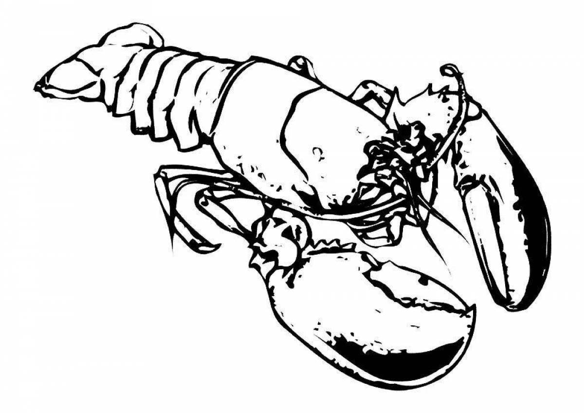 Colorful lobster coloring page