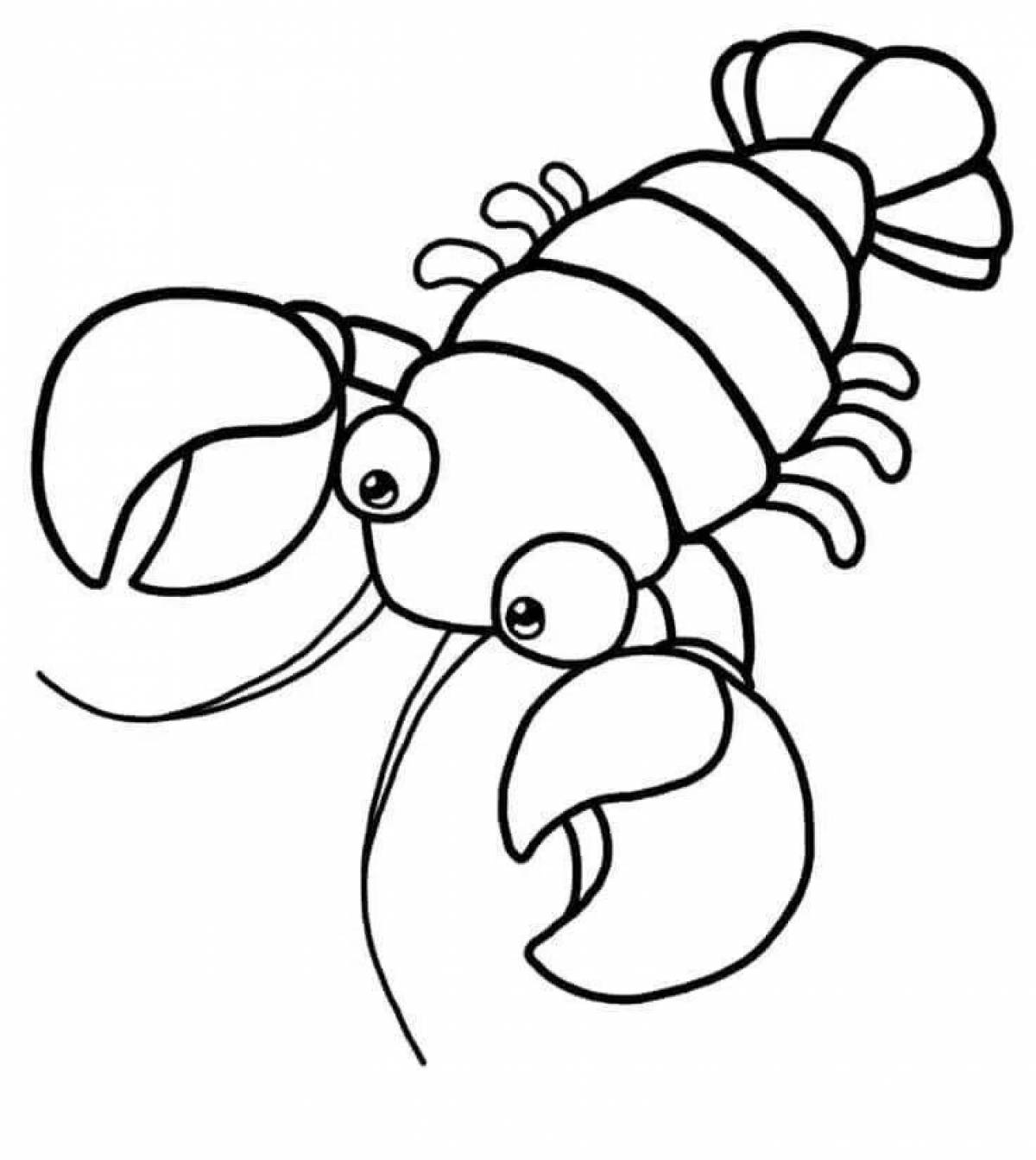 Coloring playful lobster