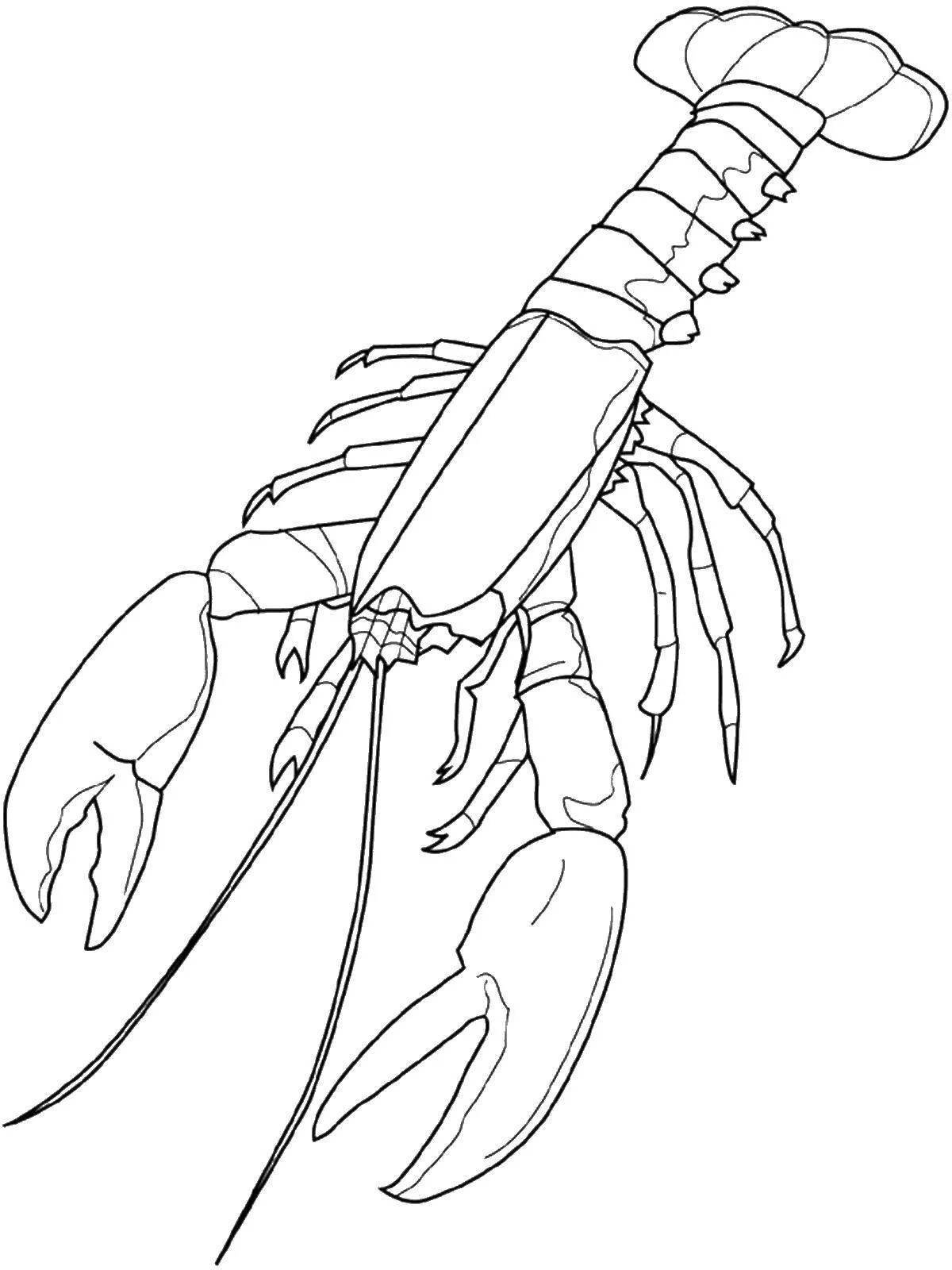 Exciting lobster coloring page