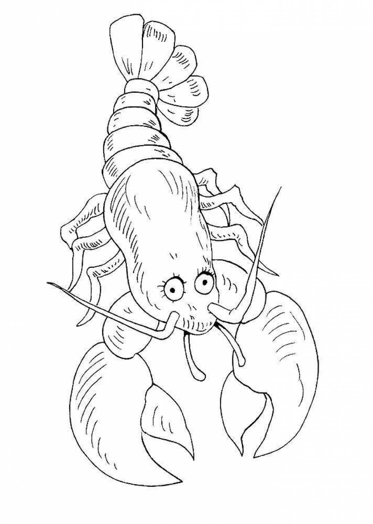 Sparkling lobster coloring page