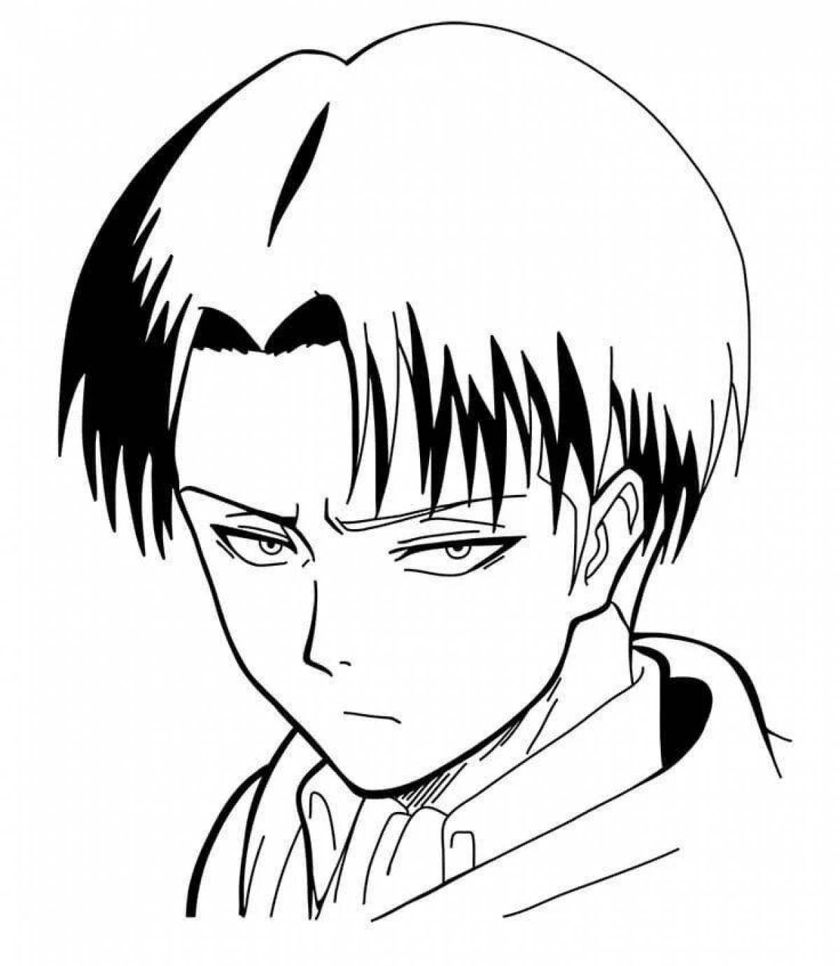 Glowing levi coloring page