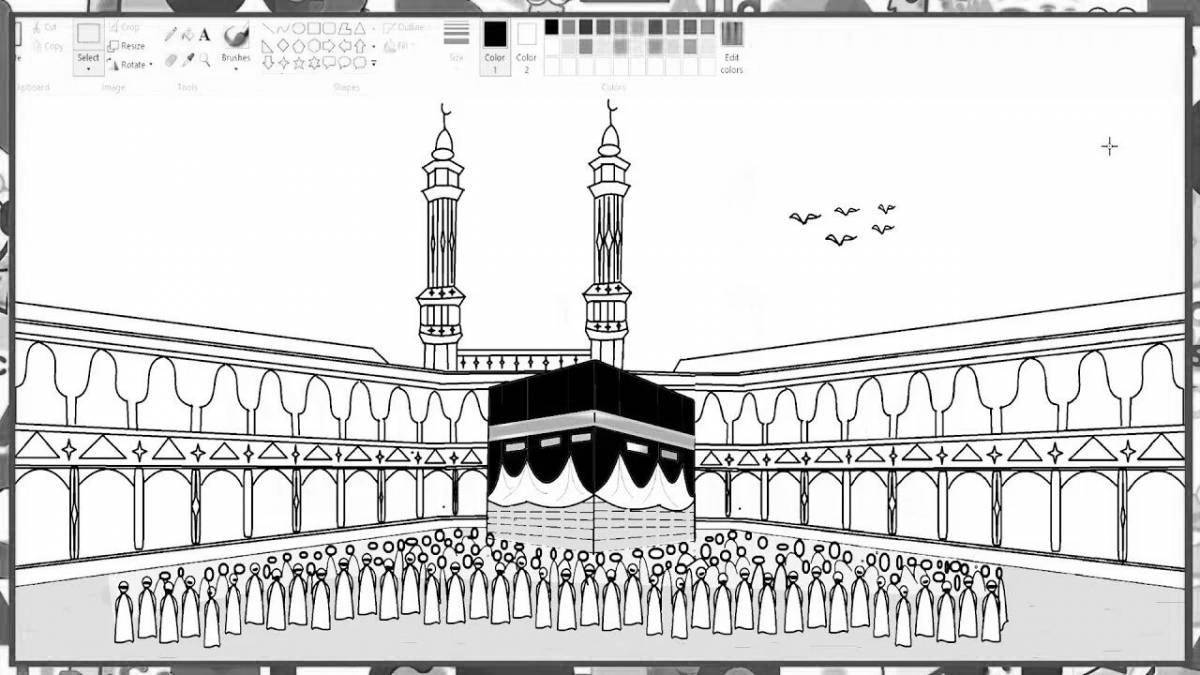 Amazing kaaba coloring page