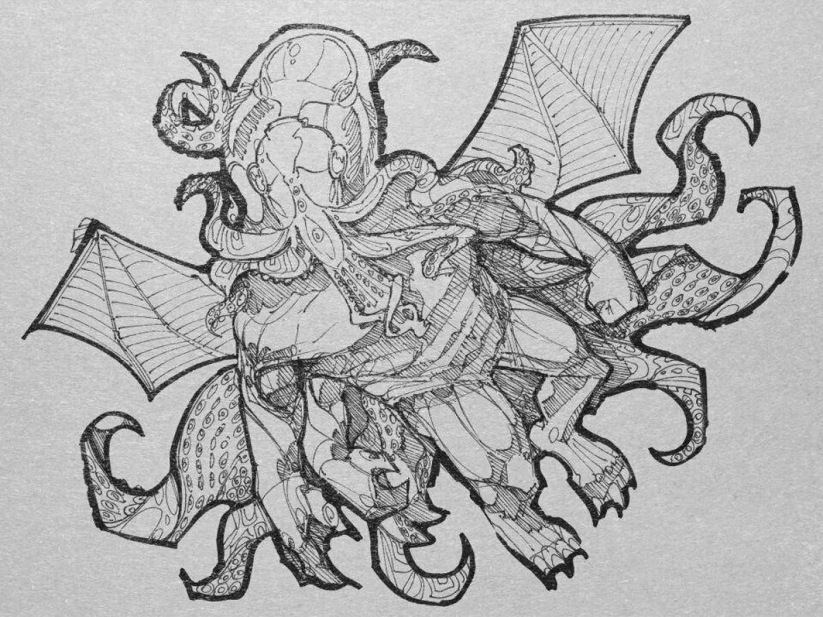 Coloring book dazzling cthulhu