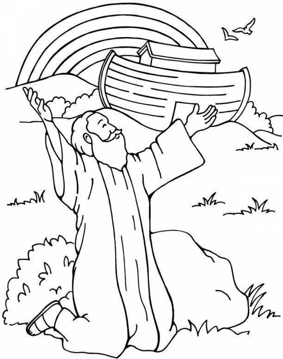 Radiant coloring page biblical sketch