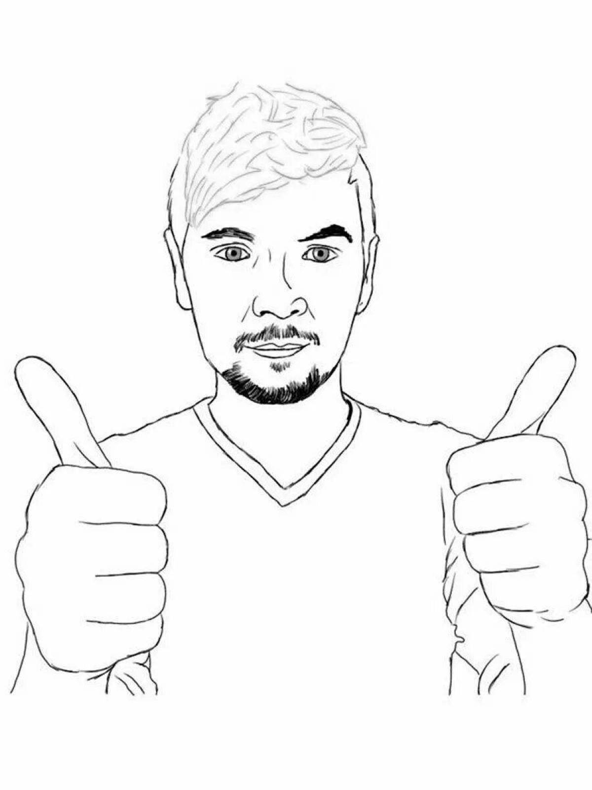 Colorful youtubers coloring page