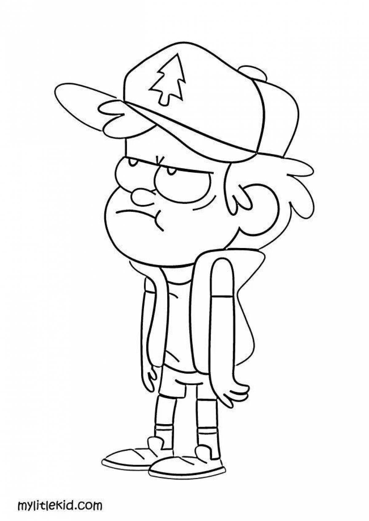 Jovial dipper coloring page
