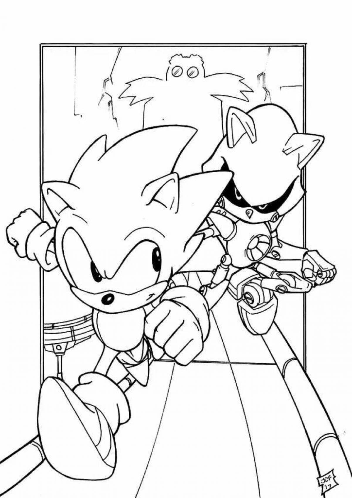 Metal sonic glitter coloring