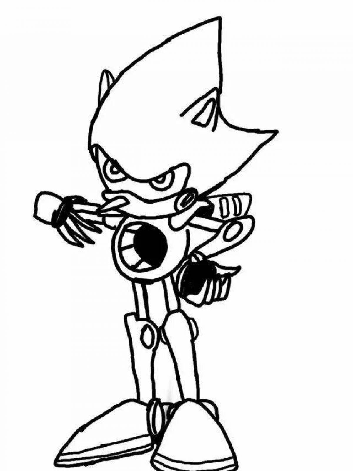 Majestic metal sonic coloring page