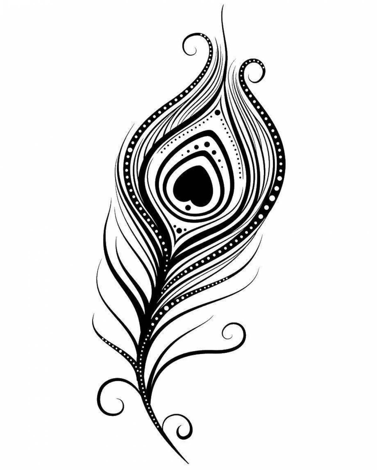 Dazzling peacock feather coloring page
