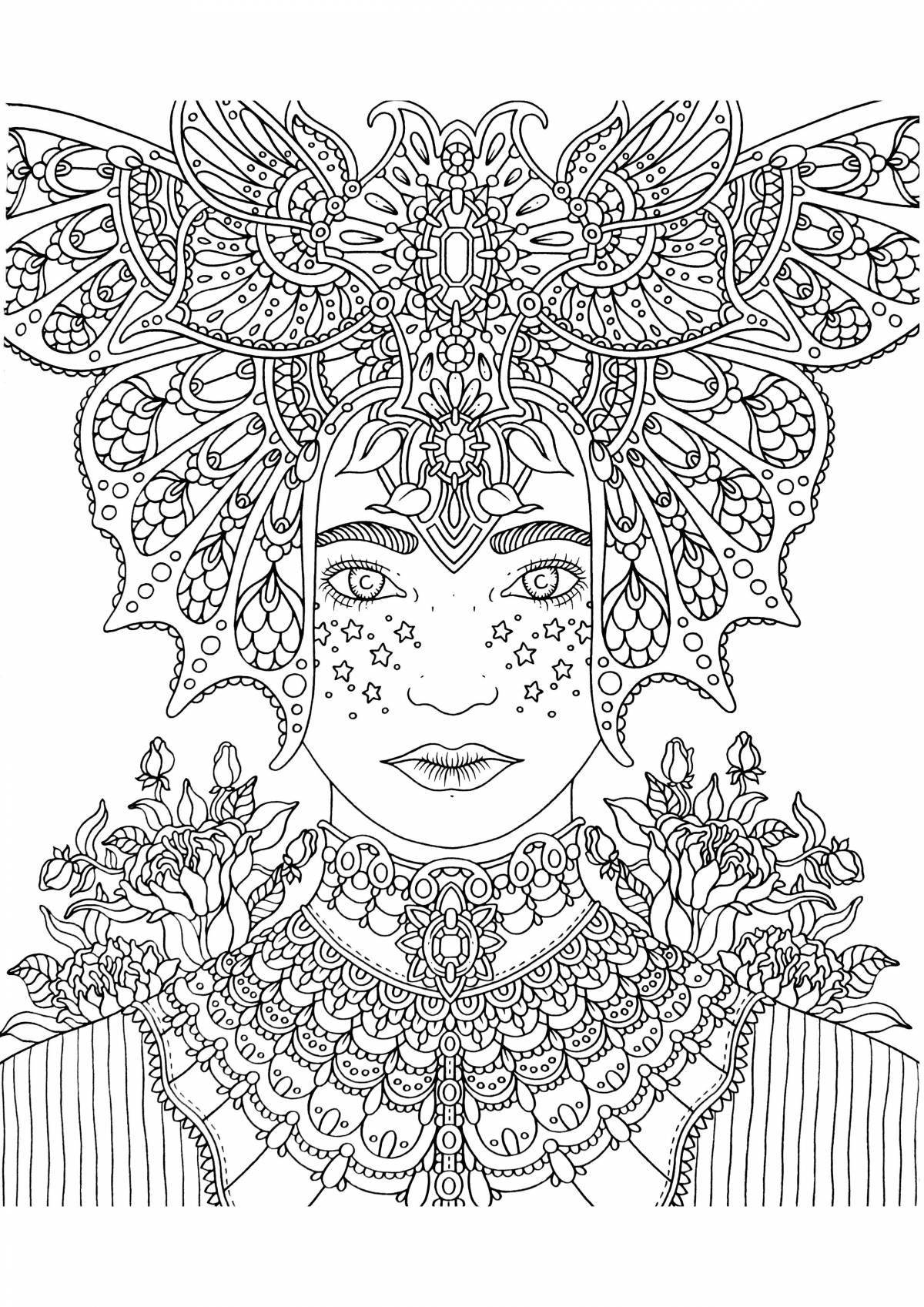 Majestic midnight masquerade coloring page