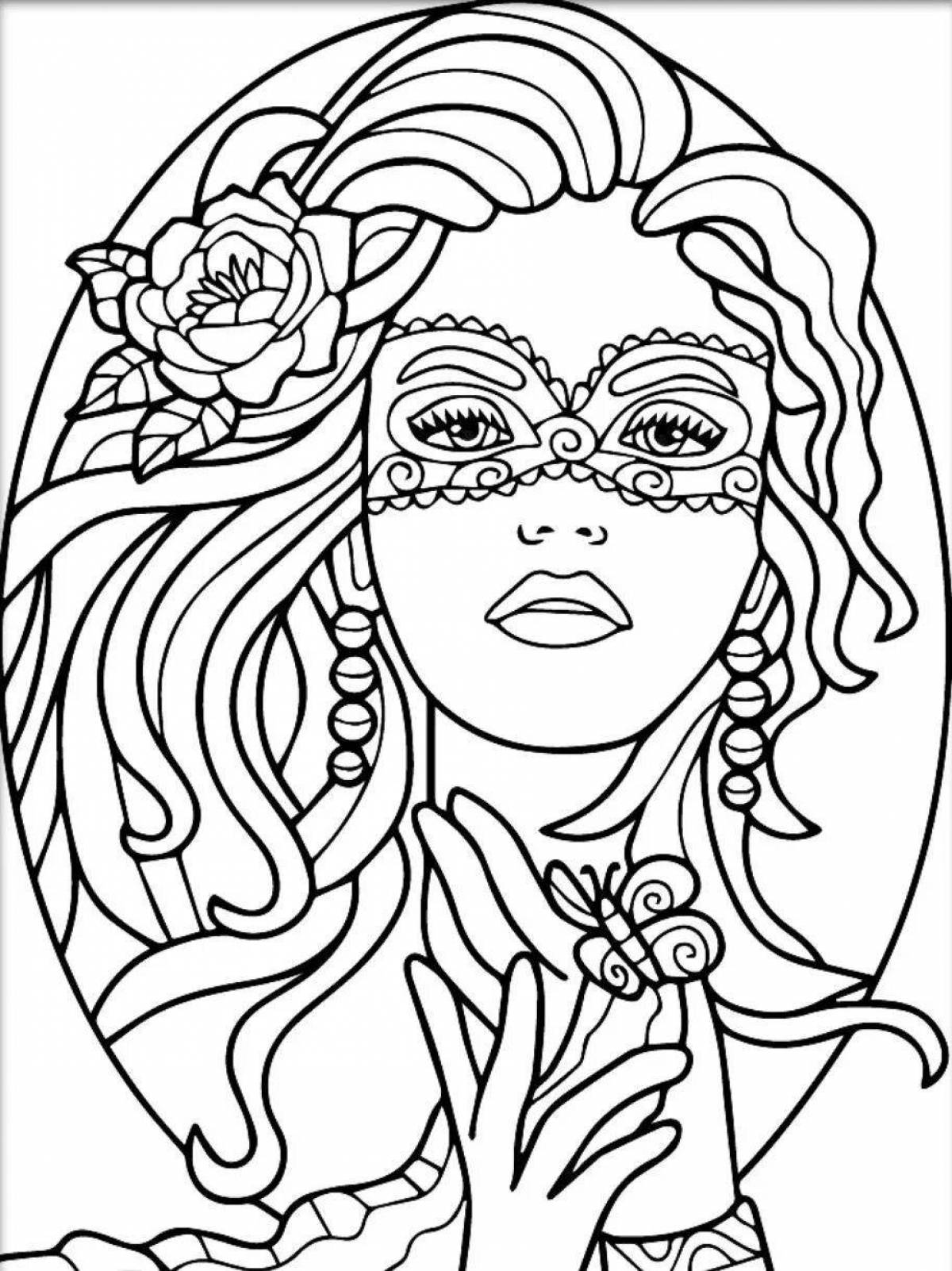 Luxury Midnight Masquerade coloring page