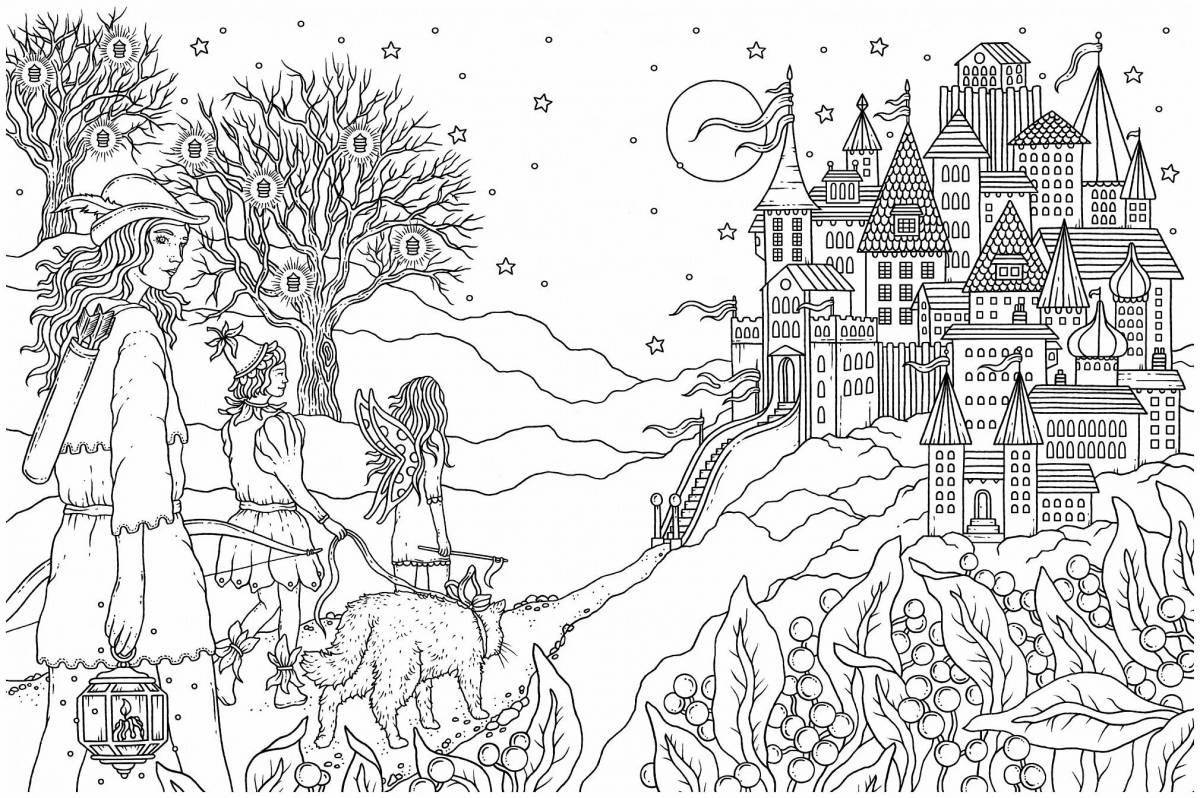 Coloring page glamorous midnight masquerade