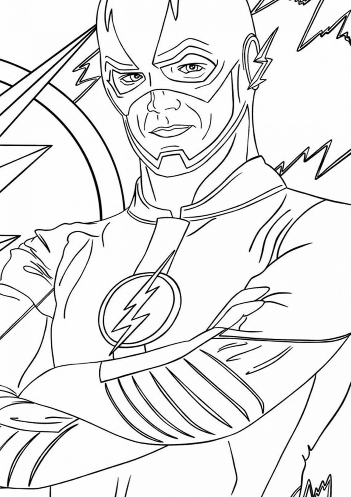 Bold coloring flash superhero