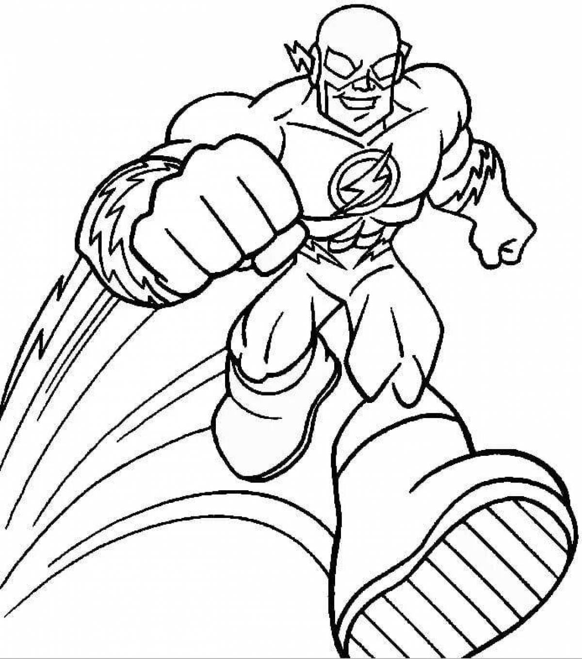 Великолепная раскраска flash superhero