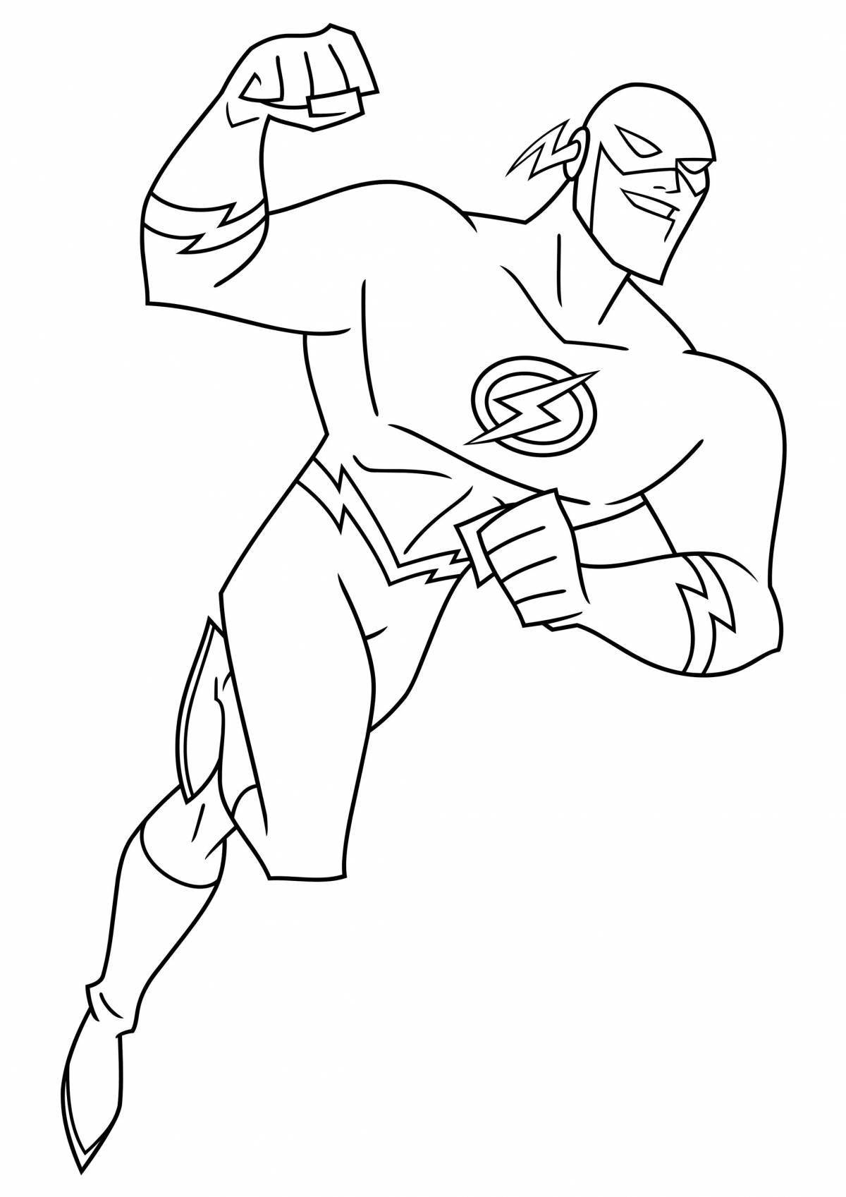 Изысканная раскраска flash superhero