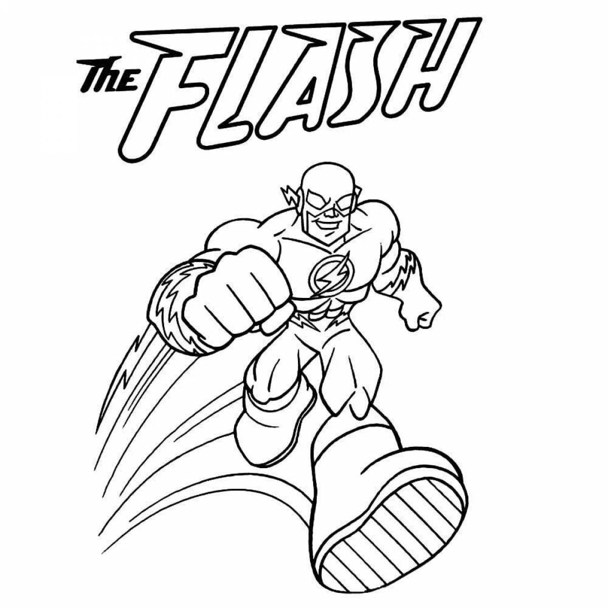 Flash superhero amazing coloring book