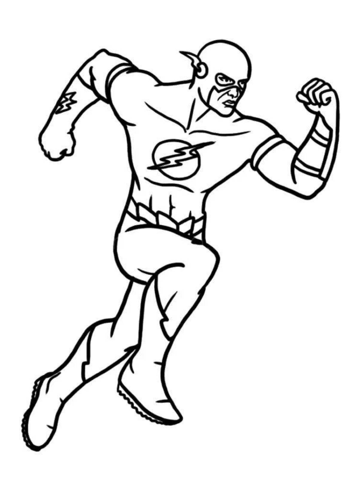 Powerful flash superhero coloring book