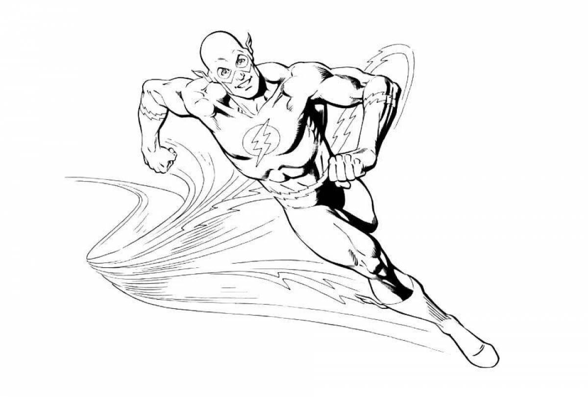 Flash superhero tempting coloring book