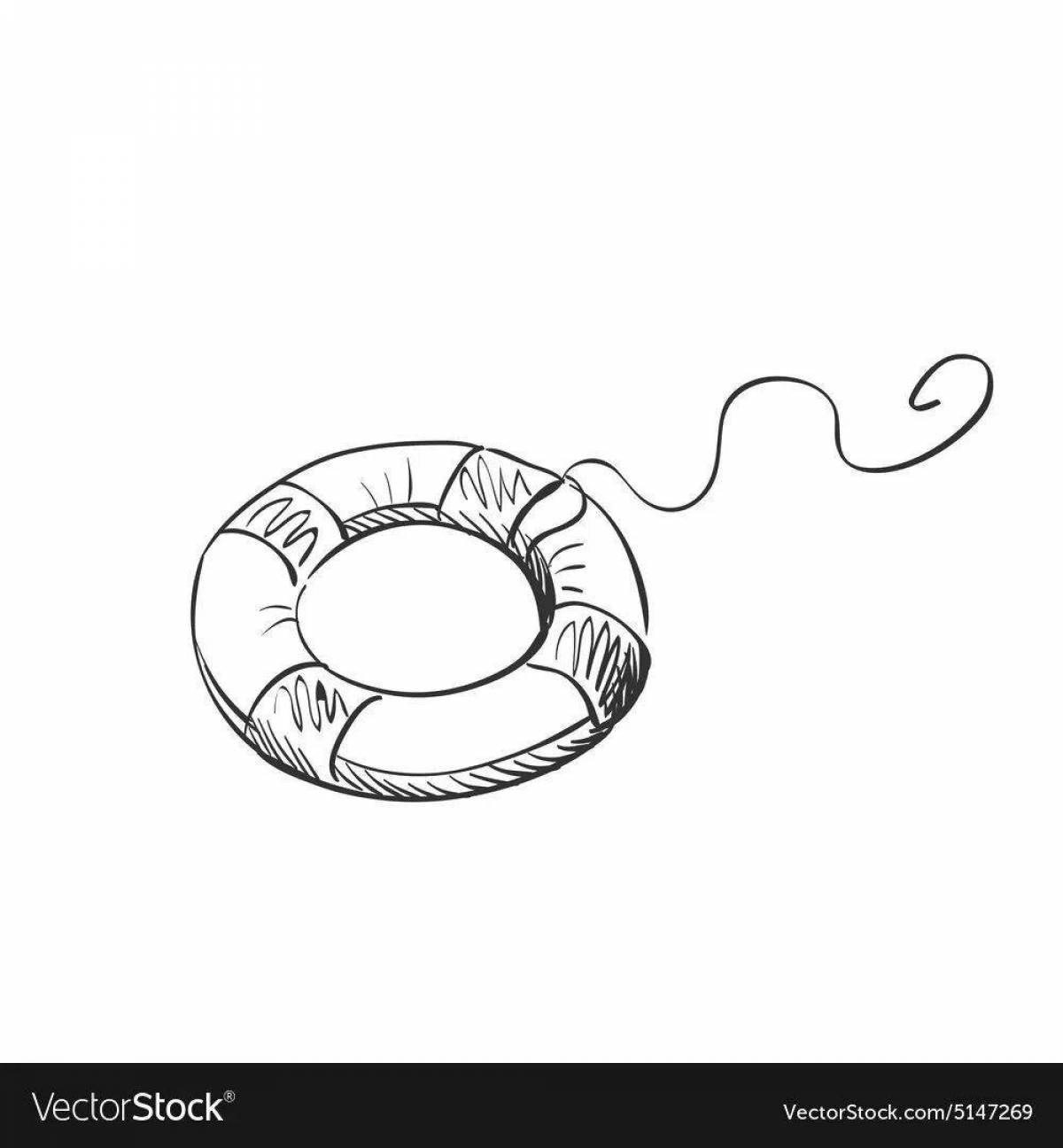 Playful lifebuoy coloring page