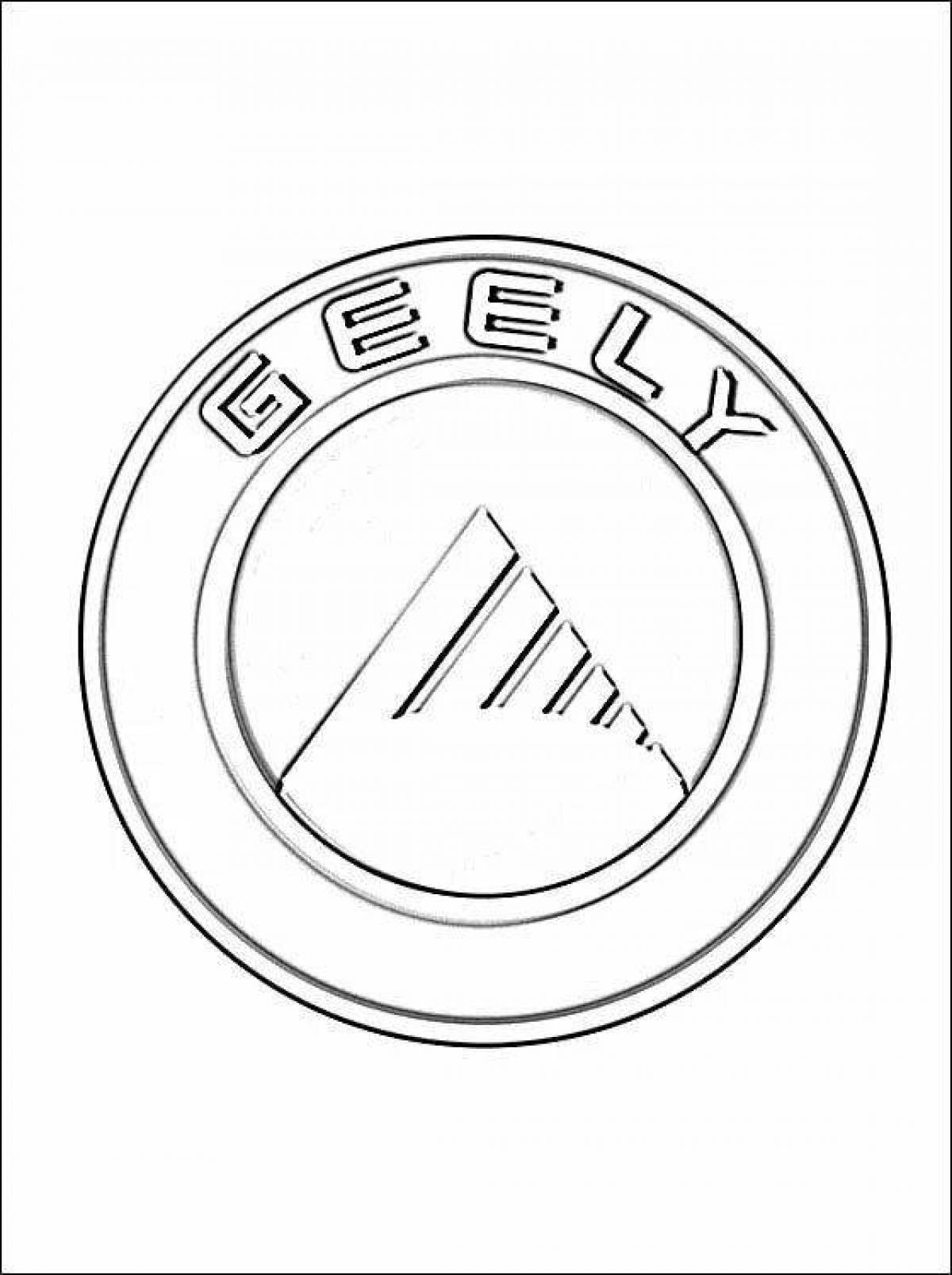 Bold car logo coloring page