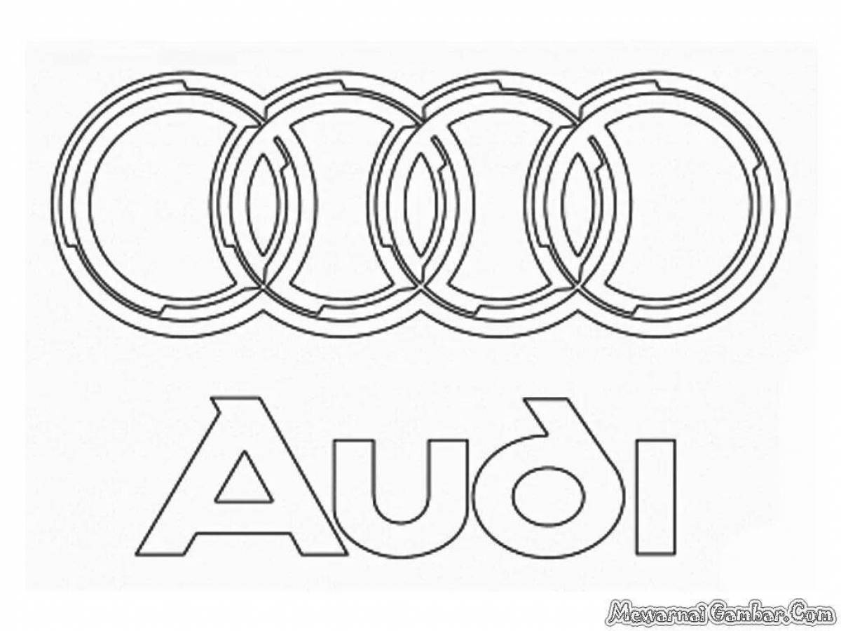 Radiant car logo coloring page