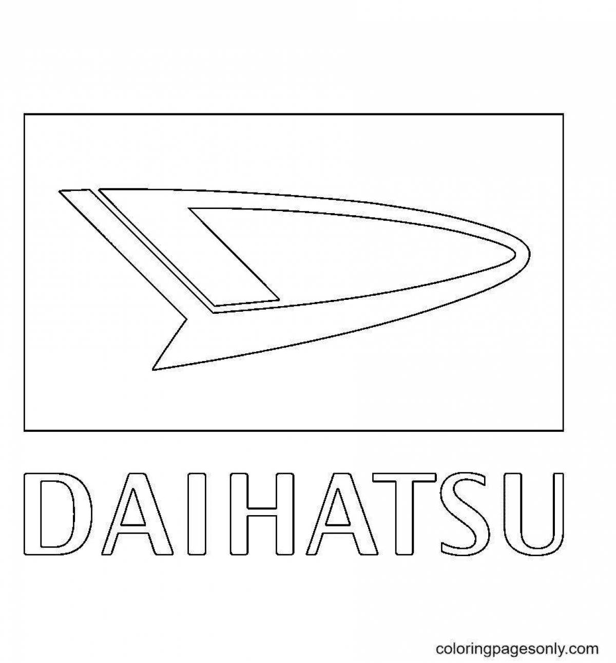 Glittering car logo coloring page