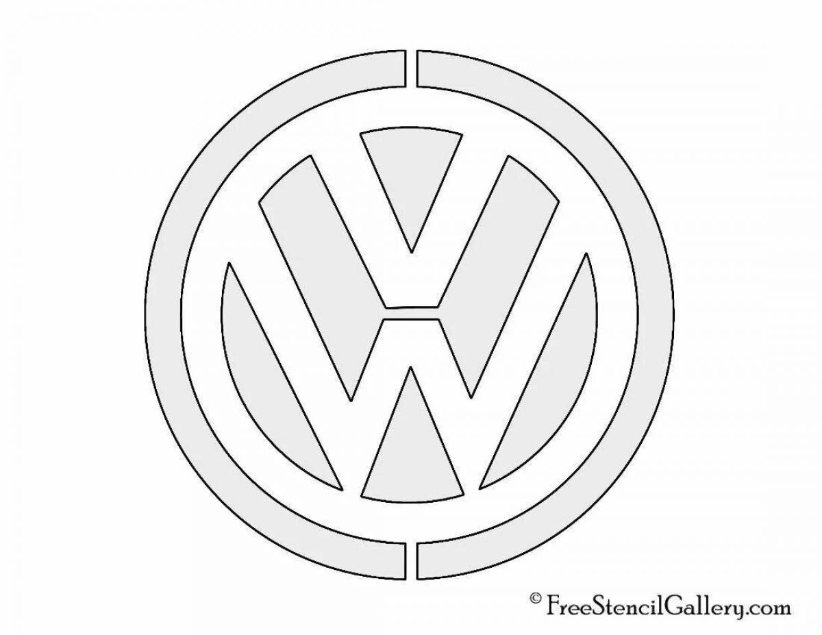 Игривая страница раскраски с логотипом автомобиля