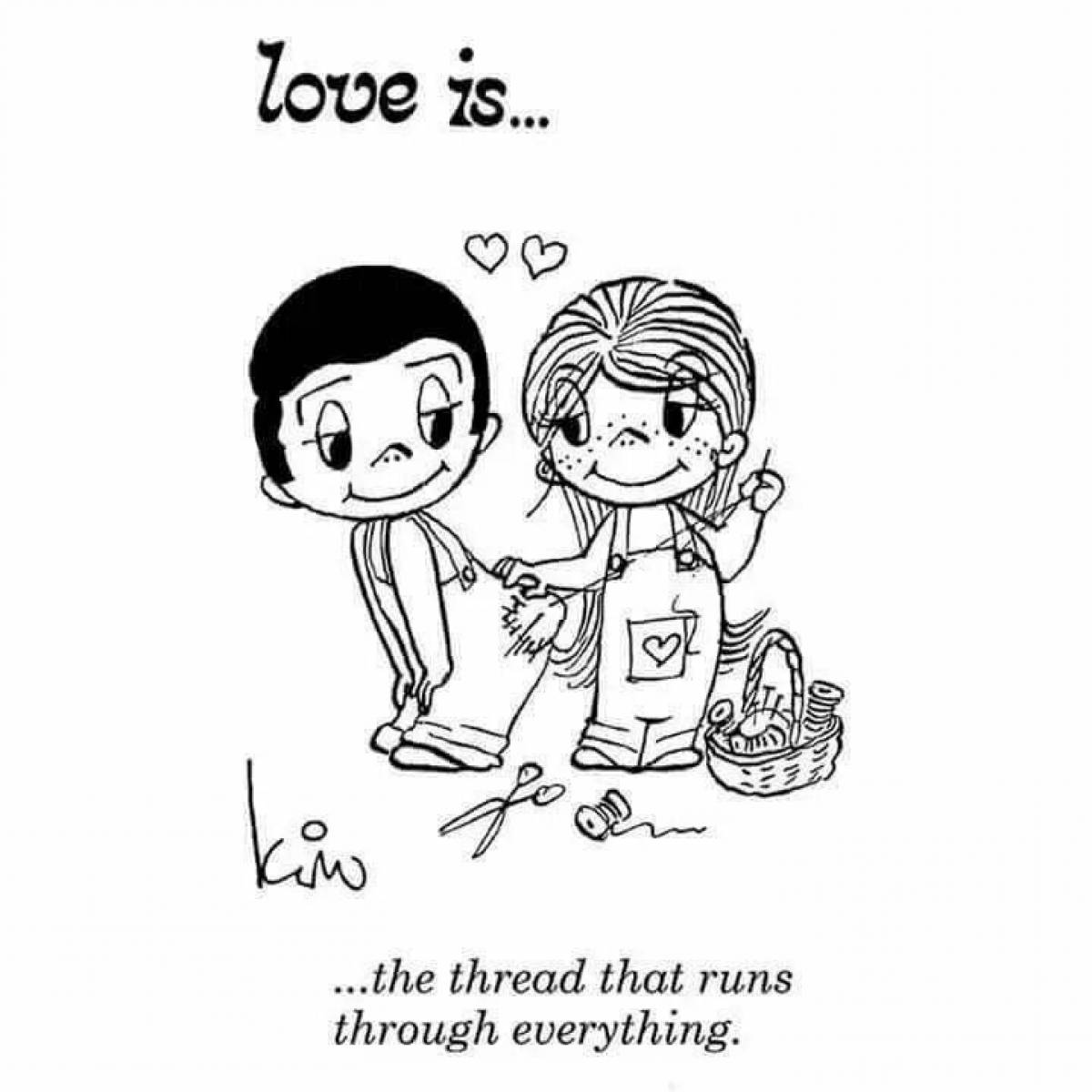 Lovely love is love coloring page