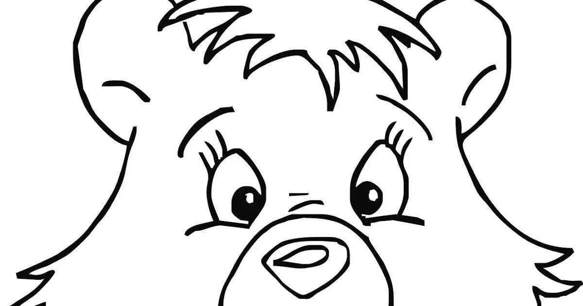 Colorful bear mask coloring page