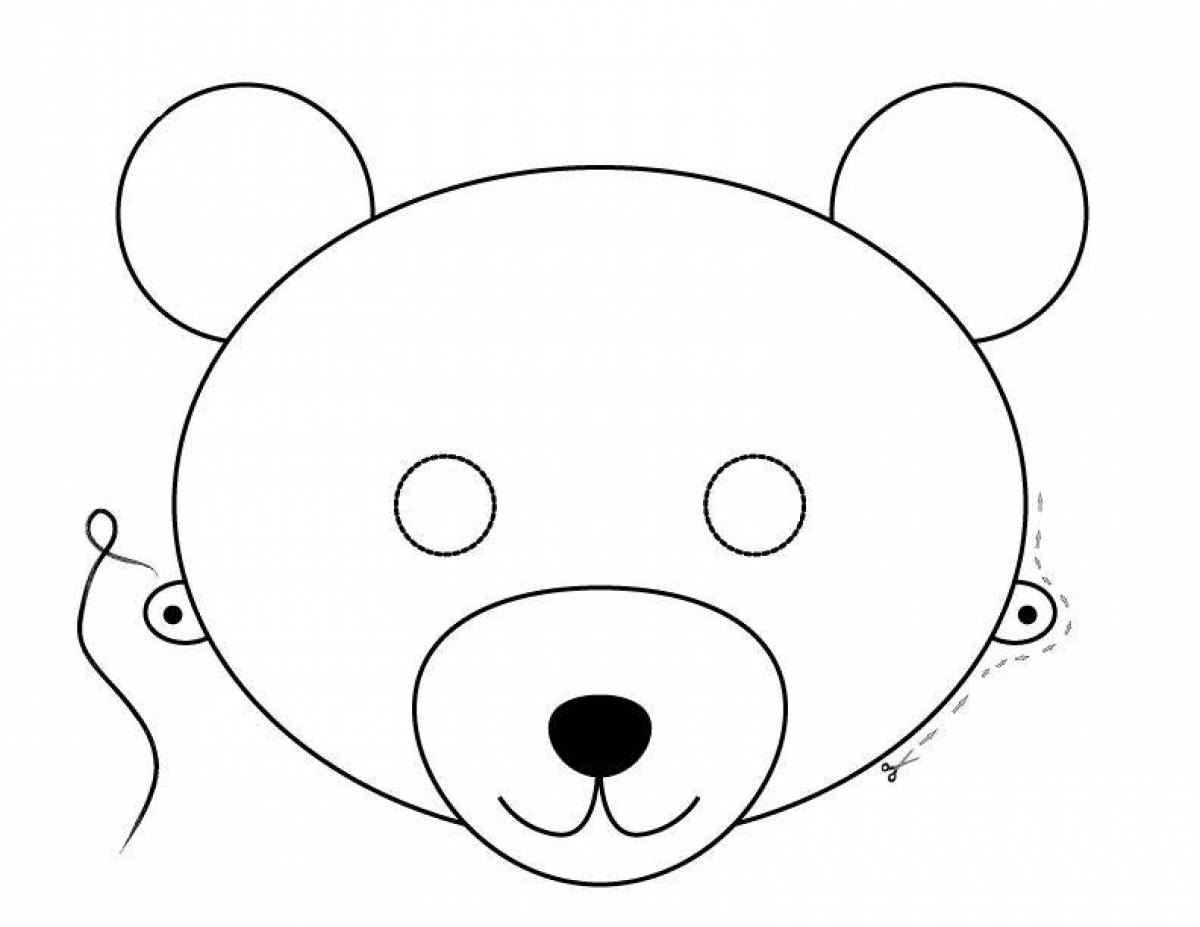 Adorable bear mask coloring book
