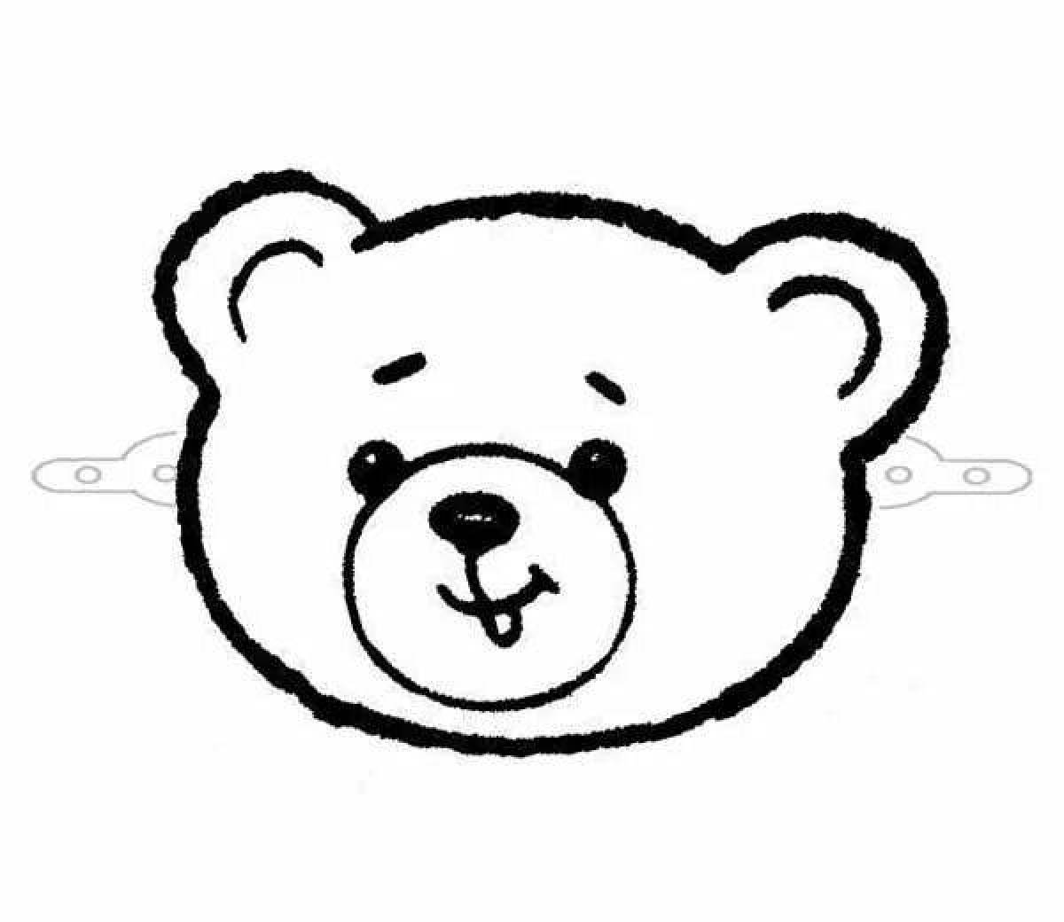 Fairy bear mask coloring page