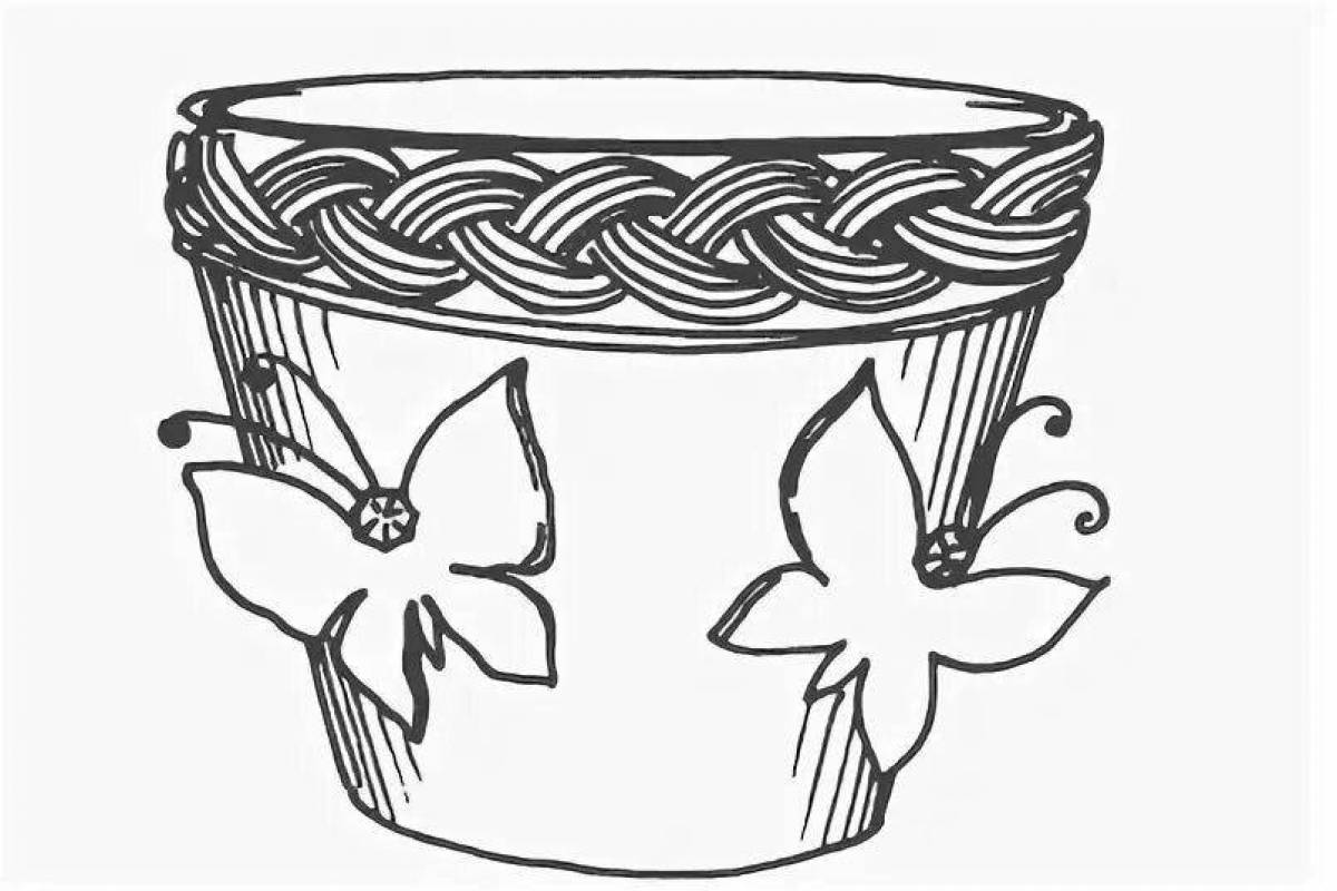 Coloring bright flower pot