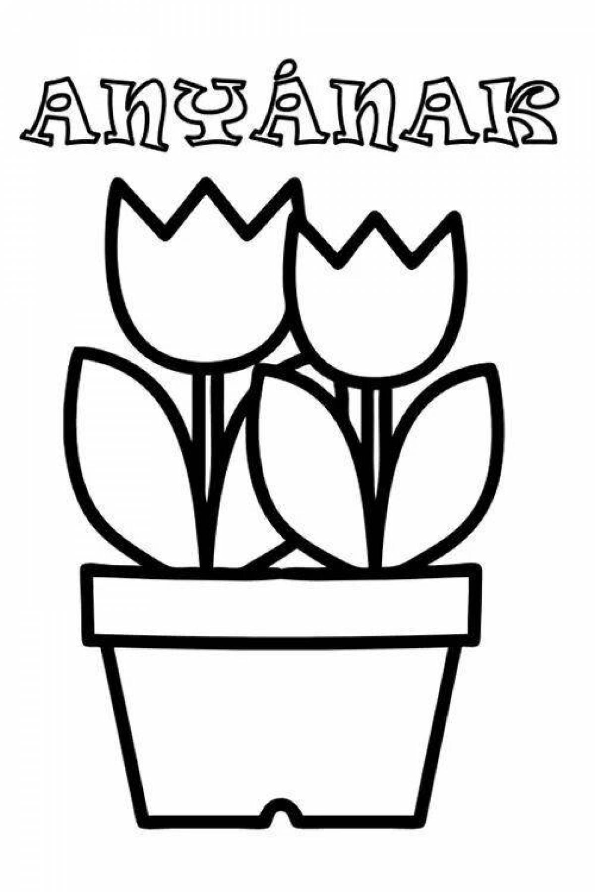 Coloring page nice flower pot