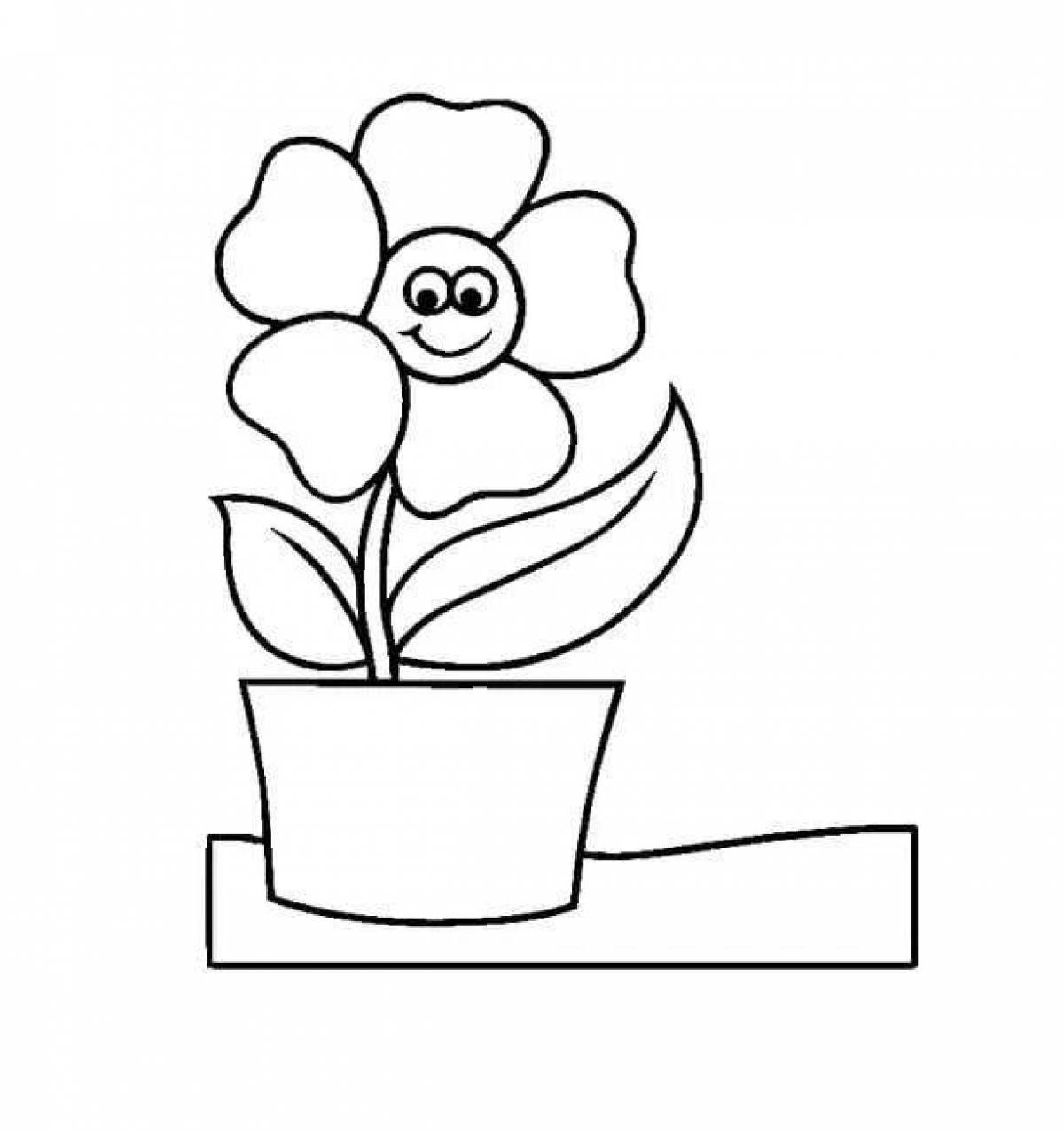 Colouring awesome flower pot