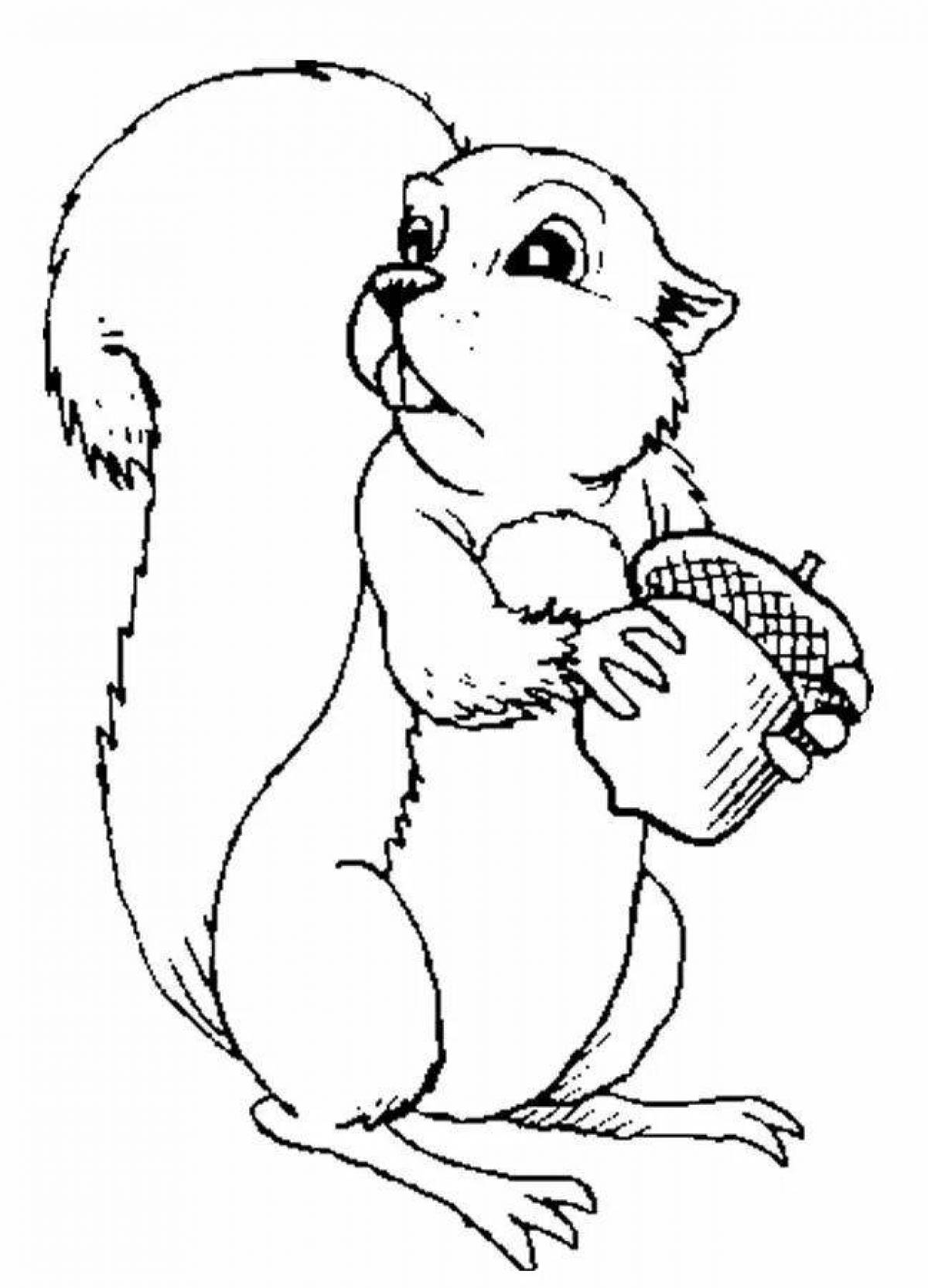 Holiday coloring squirrel figurine