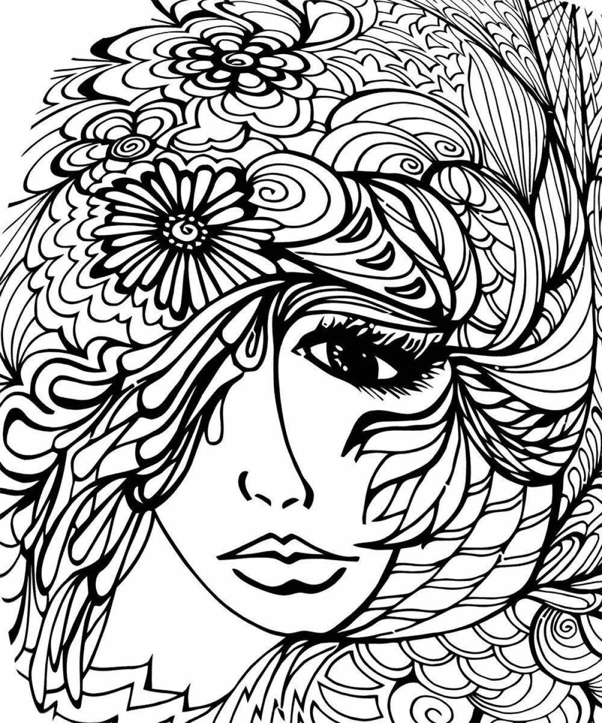Delightful intricate coloring book for girls