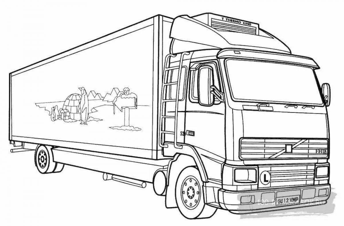 Vibrant mans truck coloring page