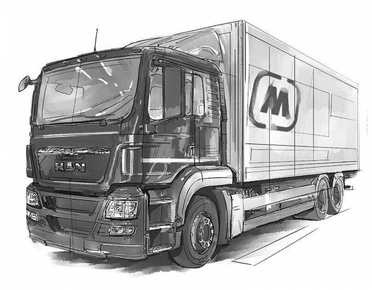 Раскраска элегантный мужской грузовик