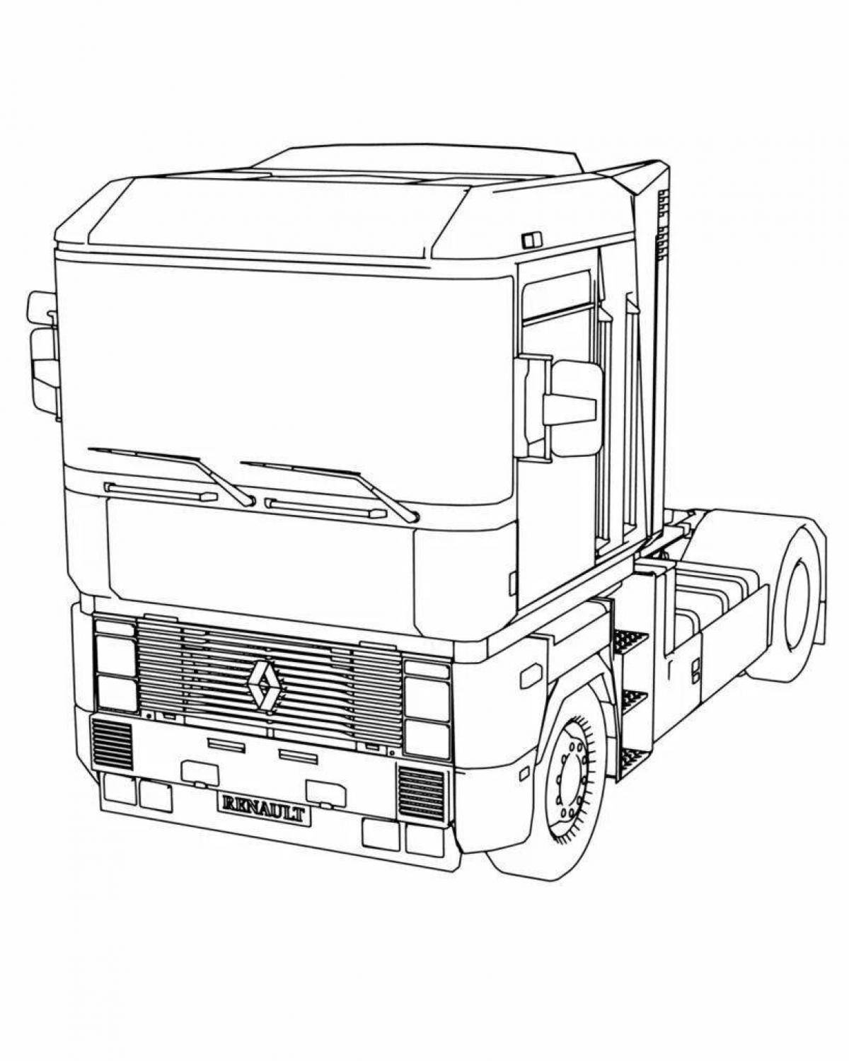 Dazzling mans truck coloring page